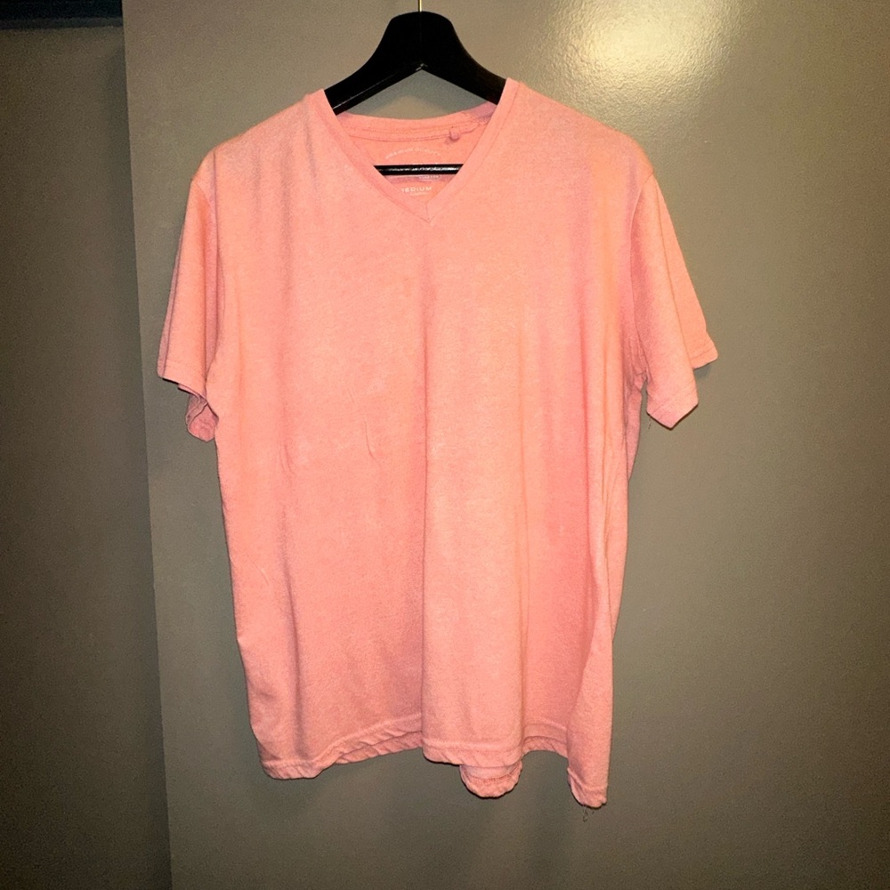 Blue Black Threads salmon pink v neck